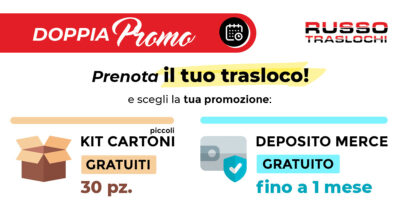 PROMO Doppia: vi regaliamo Kit Cartoni o Deposito Gratuito - valida fino a fine aprile